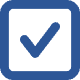Blue checkmark signifies secure payment processing and merchant services.