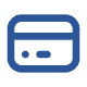 Blue icon of a stylized credit card symbolizes POS payment gateway solutions.