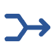Blue icon of lines merging into an arrow, symbolizing POS and payment gateway.