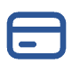 Blue credit card icon for POS systems, payment solutions, and merchant services.