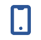 Blue smartphone icon symbolizing POS system in credit card payment processing.