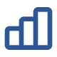 Icon of ascending bars symbolizing efficient POS systems in payment processing.
