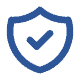 A blue shield icon with a check mark symbolizes secure POS and payment processing.