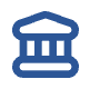 A blue classical building icon symbolizes merchant services and POS systems.