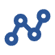 Blue logo with nodes forming a line, symbolizing POS system payment processing.