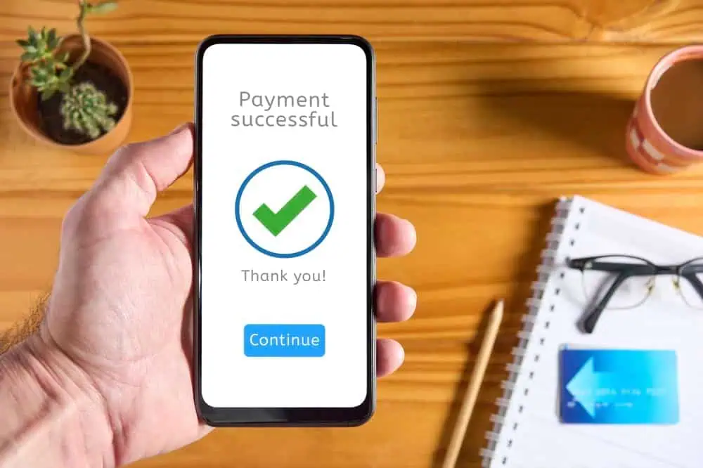 completing payment processing on a phone