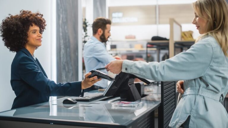 Customer uses Clover Go point of sale system.